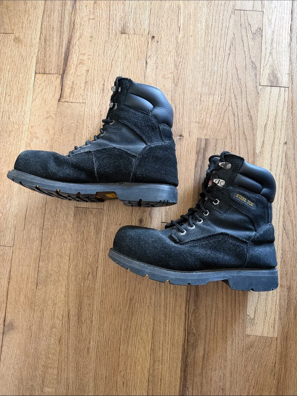 Brahma Men’s Black Suede Steel Toe Work Rugged Utility Ankle Boots